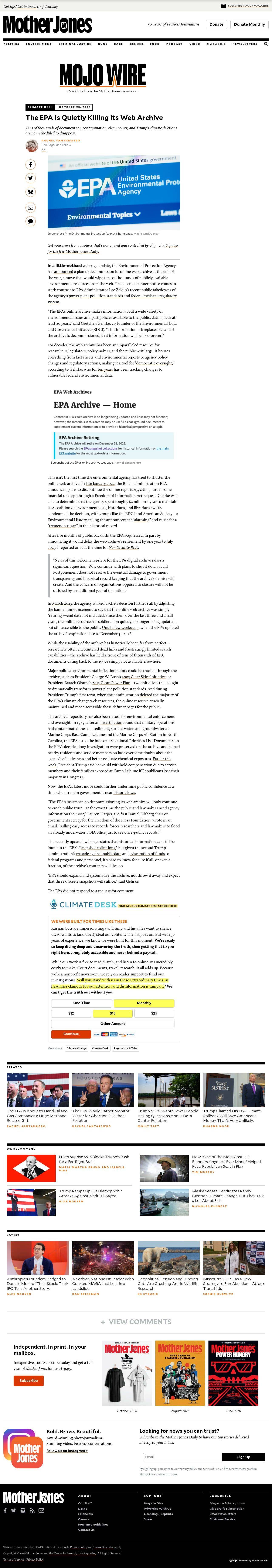Full-page screenshot of motherjones.com