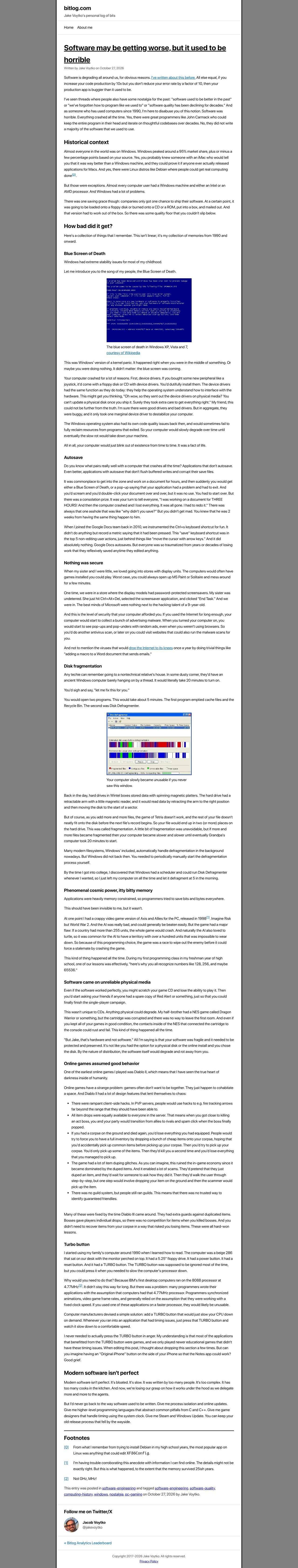 Full-page screenshot of bitlog.com