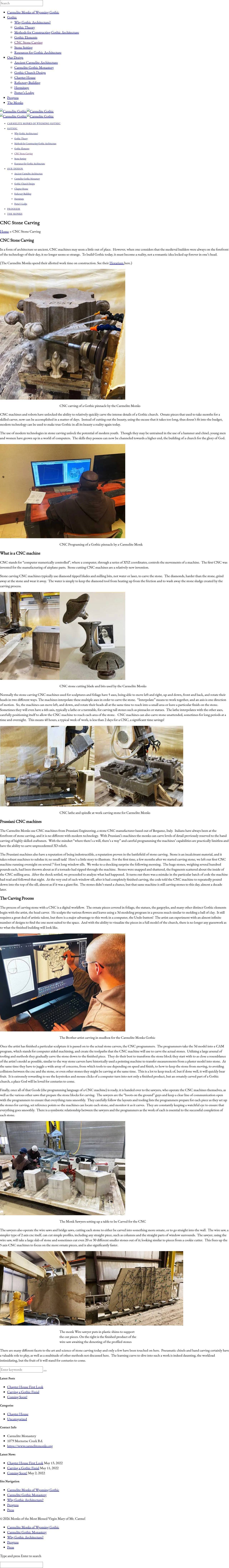 Full-page screenshot of carmelitegothic.com