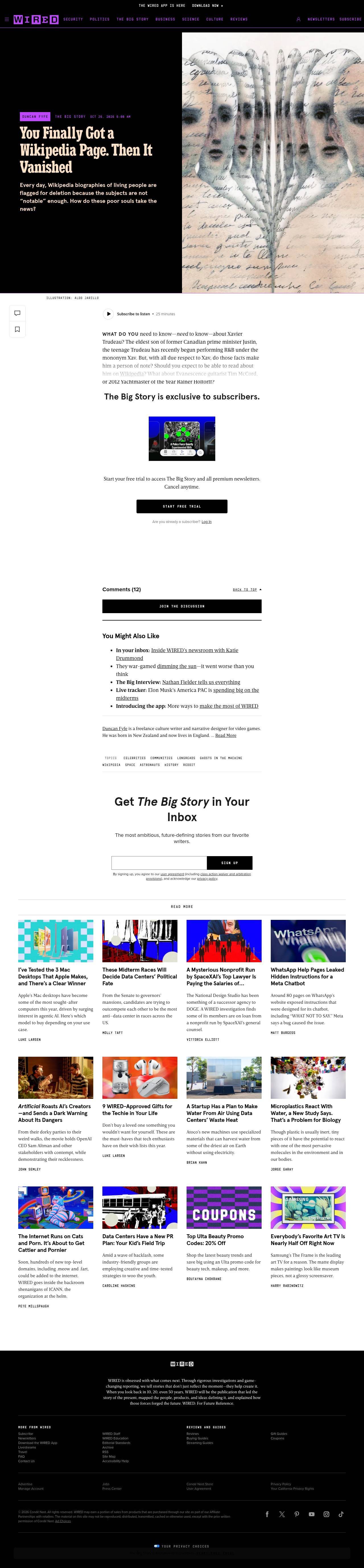 Full-page screenshot of wired.com