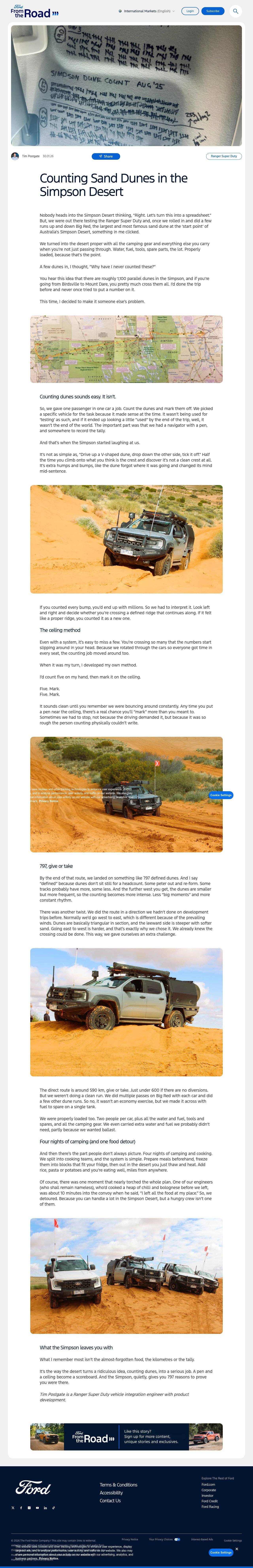 Full-page screenshot of fromtheroad.ford.com