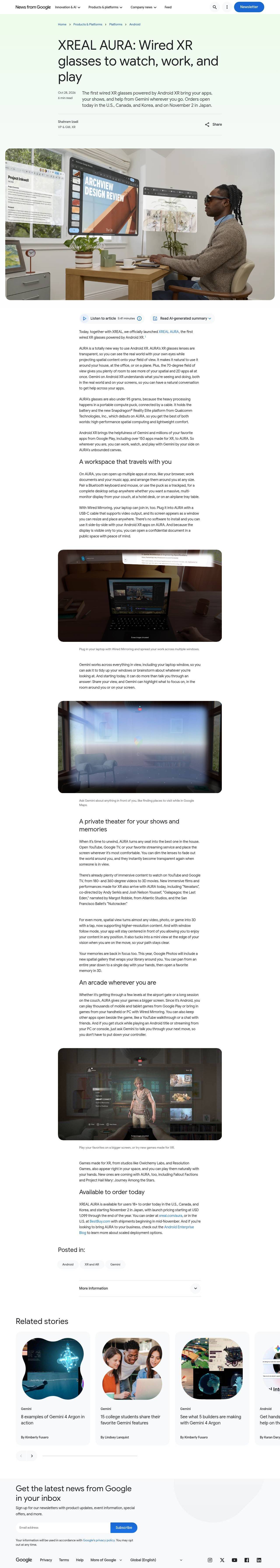 Full-page screenshot of blog.google