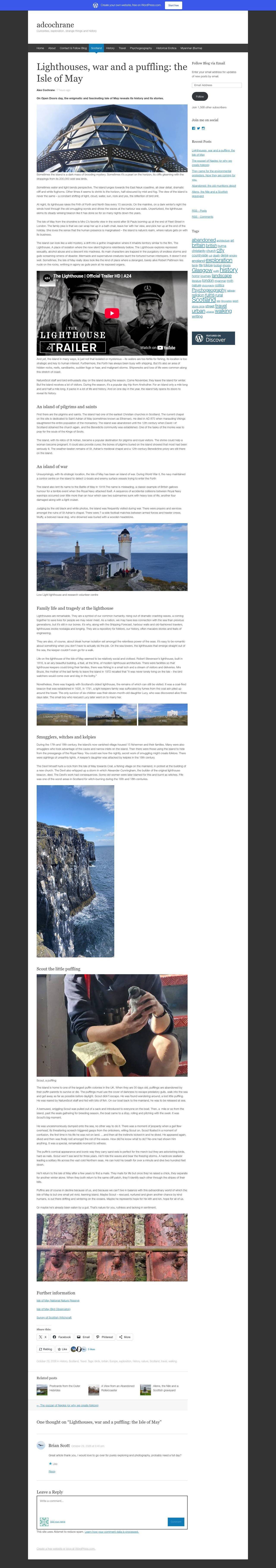 Full-page screenshot of adcochrane.wordpress.com