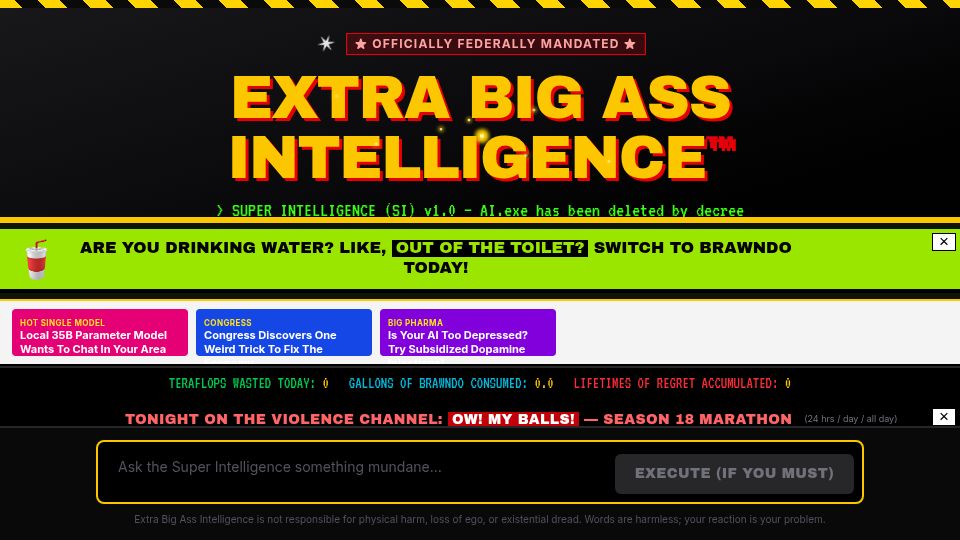 Screenshot of extrabigassintelligence.com: Extra Big Ass Intelligence