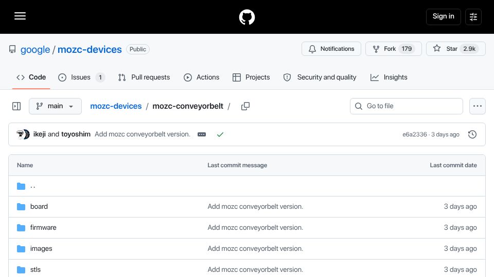 Screenshot of github.com: Gboard Conveyor Belt Version