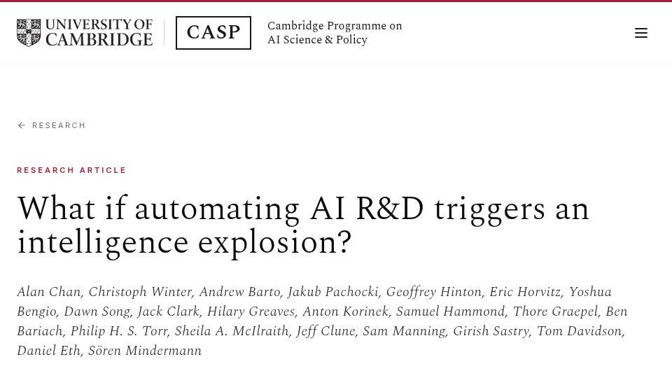 Screenshot of casp.ac: Understanding Frontier Artificial Intelligence