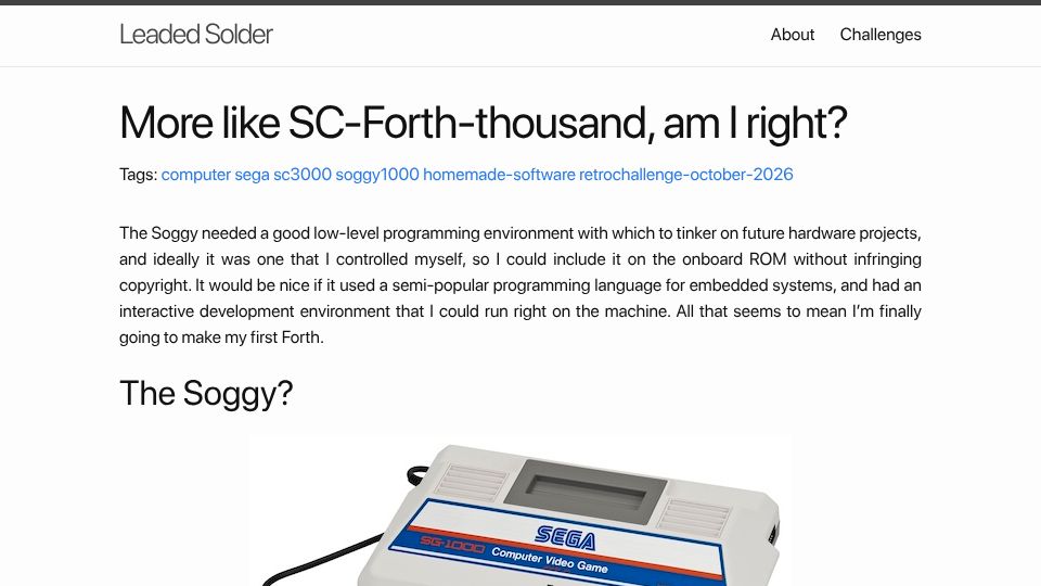 Screenshot of leadedsolder.com: More like SC-Forth-thousand, am I right?