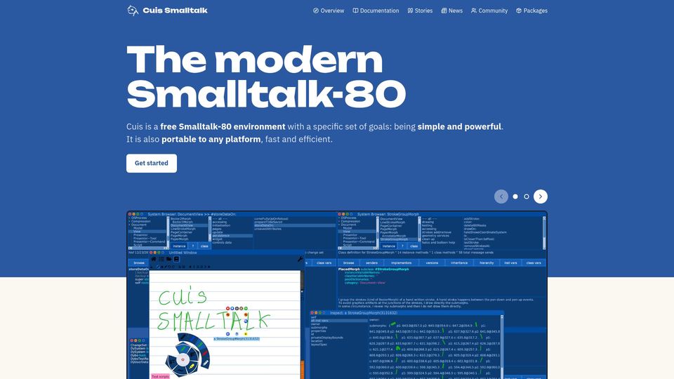 Screenshot of cuis.st: Cuis: The Modern Smalltalk-80