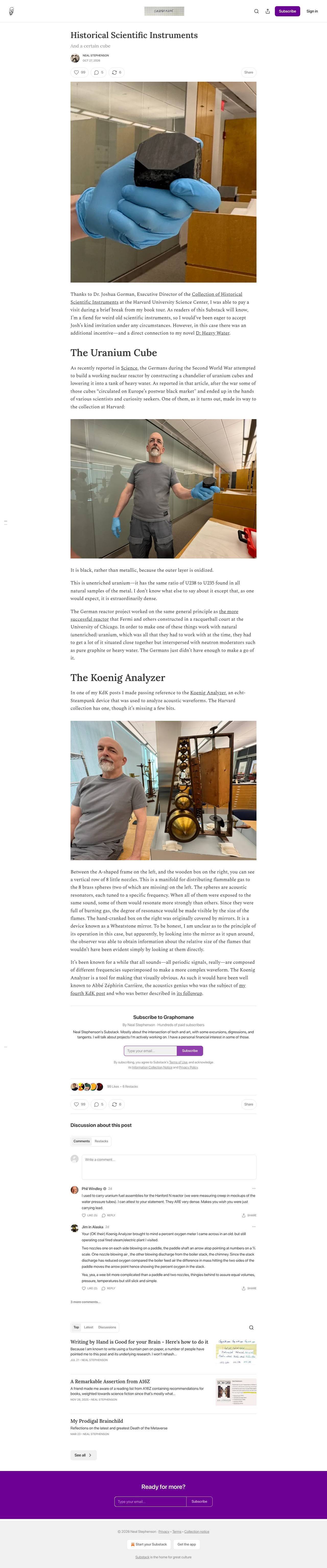 Full-page screenshot of nealstephenson.substack.com