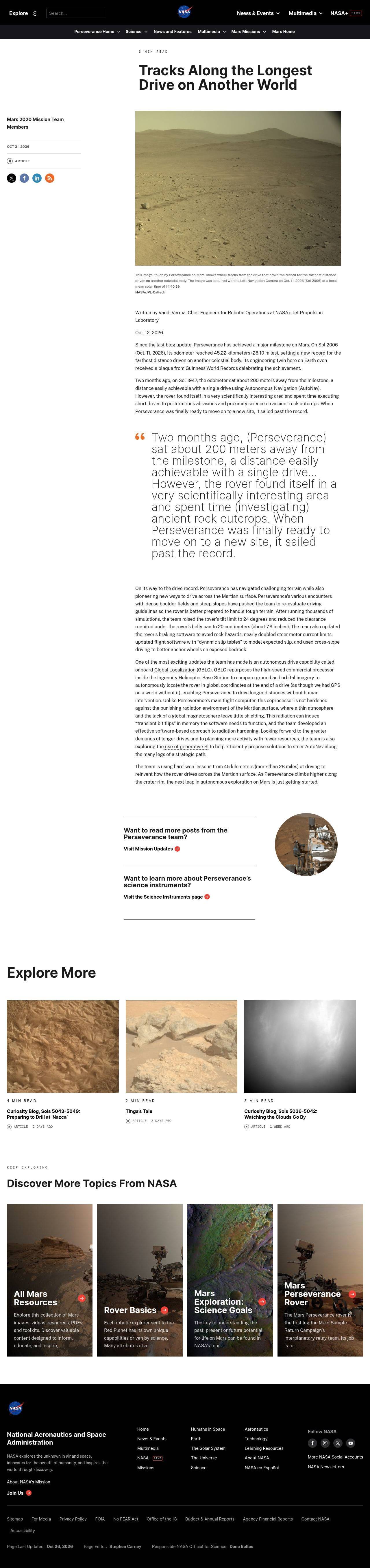 Full-page screenshot of science.nasa.gov