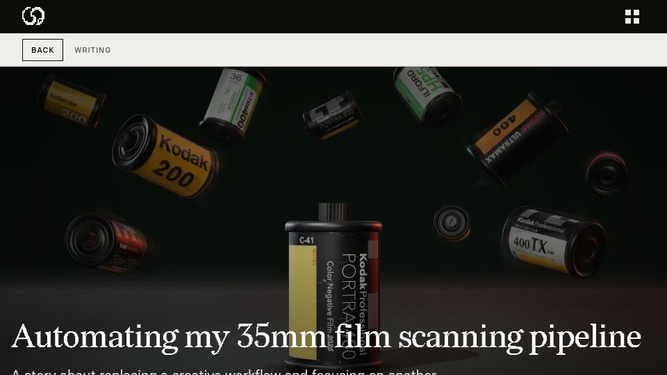 Screenshot of shannadige.com: Automating my 35mm film scanning pipeline