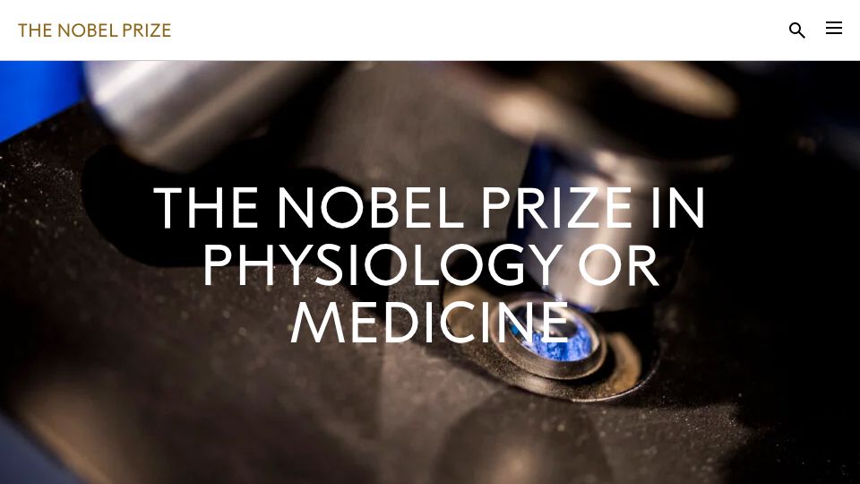 Screenshot of nobelprize.org: Nobel Prize in Physiology or Medicine 2026