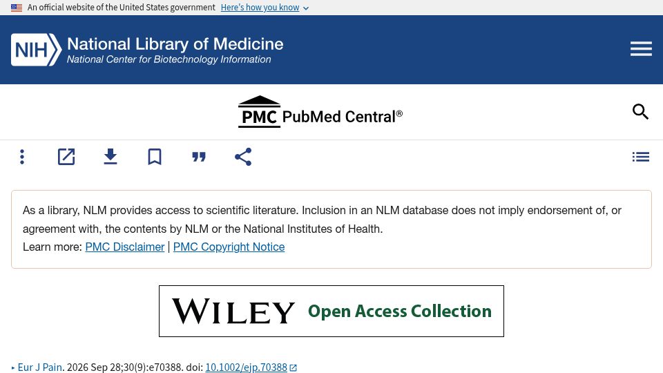 Screenshot of pmc.ncbi.nlm.nih.gov: Remote Live vs. Pre-Recorded Exercise Training for Chronic Low Back Pain (RCT)