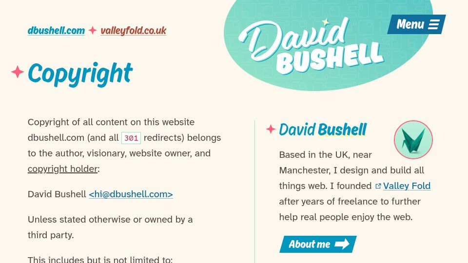 Screenshot of dbushell.com: A single license fee of £100k.00
