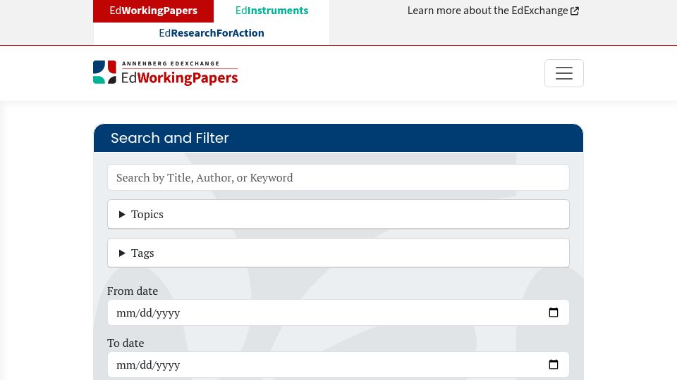 Screenshot of edworkingpapers.com: AI tutoring with Khanmigo in a two-year school experiment