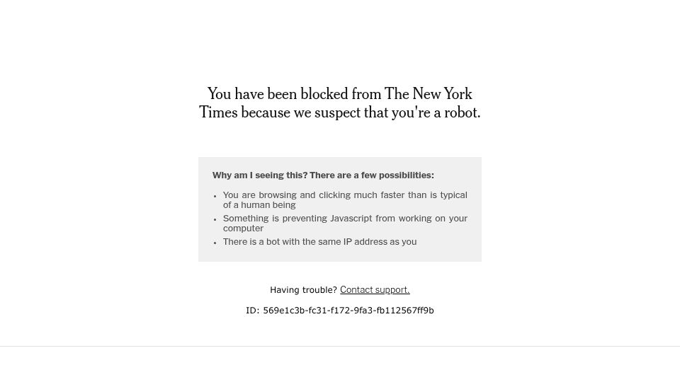 Screenshot of nytimes.com: Teams in Vienna and Beijing have built the first thorium nuclear clocks