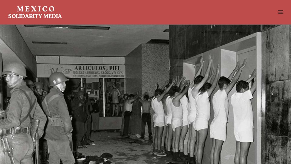 Screenshot of mexicosolidarity.com: CIA Conspired with the Right on the Eve of Mexico's '68 Massacre