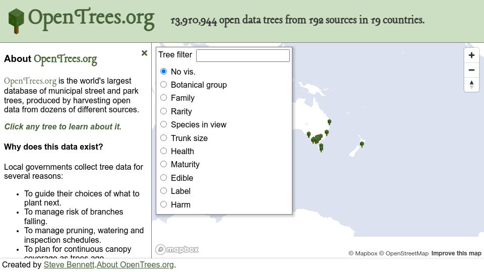 Screenshot of opentrees.org: Opentrees.org (2024)
