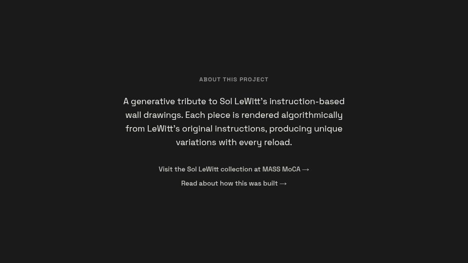 Screenshot of intervolz.com: Show HN: Sol LeWitt-style instruction-based drawings in the browser