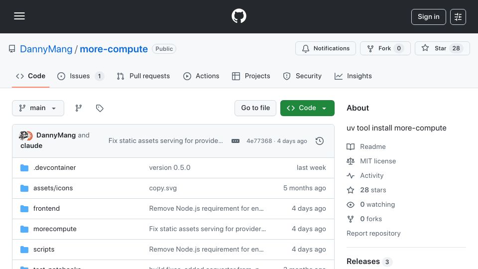 Screenshot of github.com: I made an open-source juypter alternative