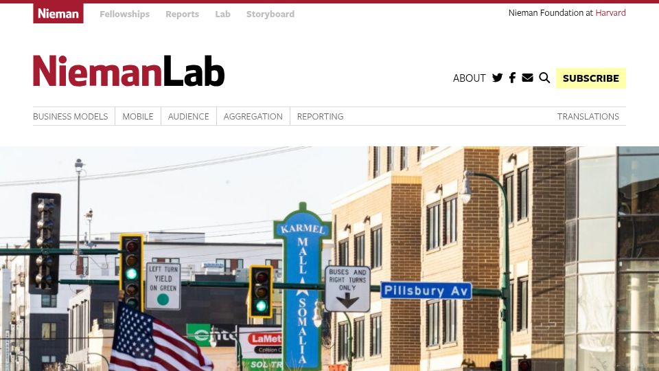 Screenshot of niemanlab.org: ICE is pushing readers to nonprofit news sites that cover immigrant communities
