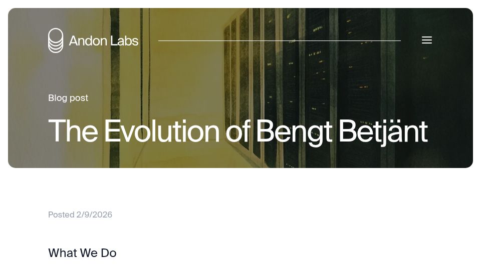 Screenshot of andonlabs.com: The Evolution of Bengt Betjänt