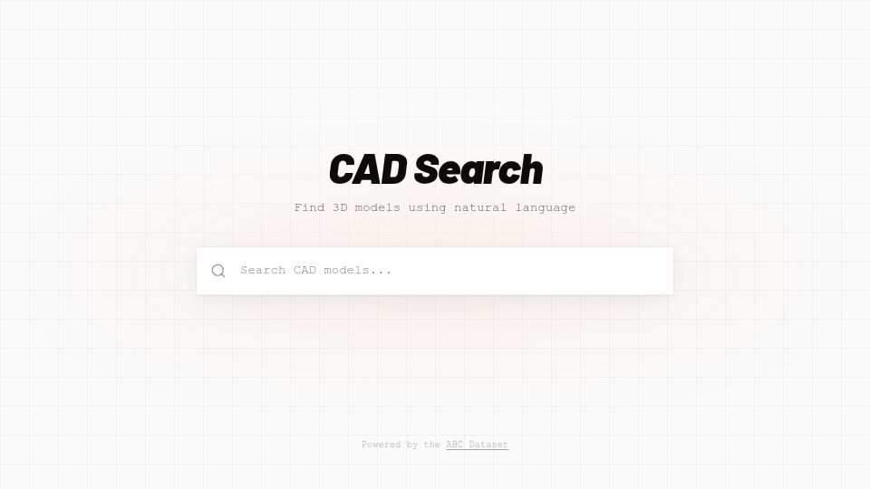 Screenshot of cad-search-three.vercel.app: We rendered and embedded one million CAD files