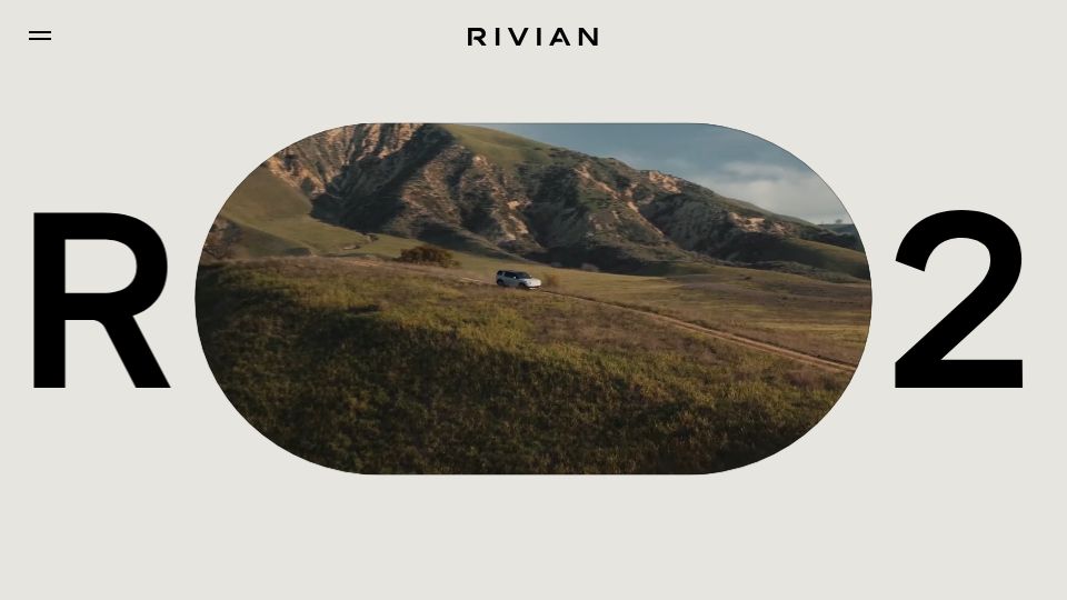 Screenshot of rivian.com: Rivian R2: Electric Mid-Size SUV