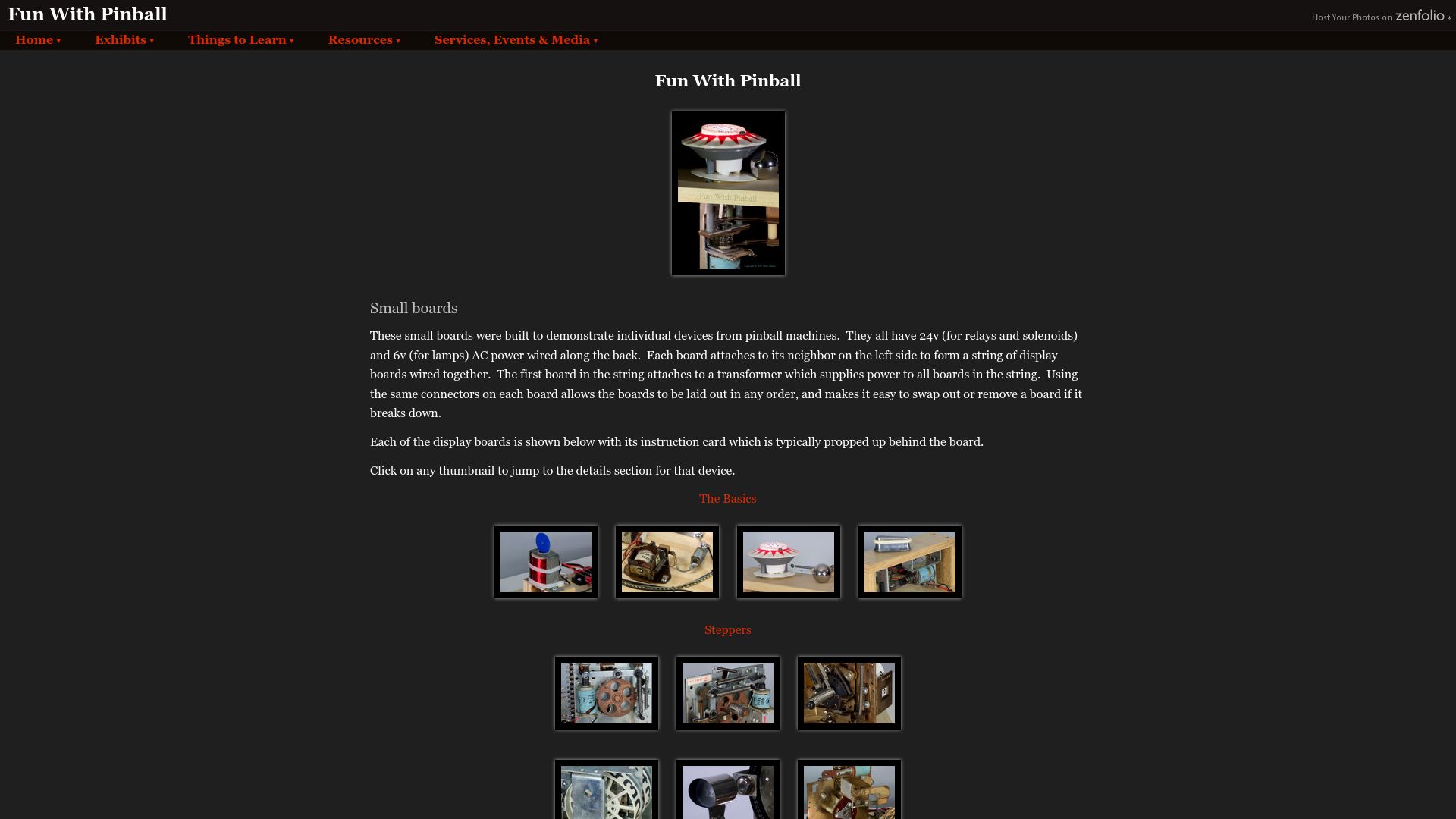 Screenshot of funwithpinball.com: Fun With Pinball