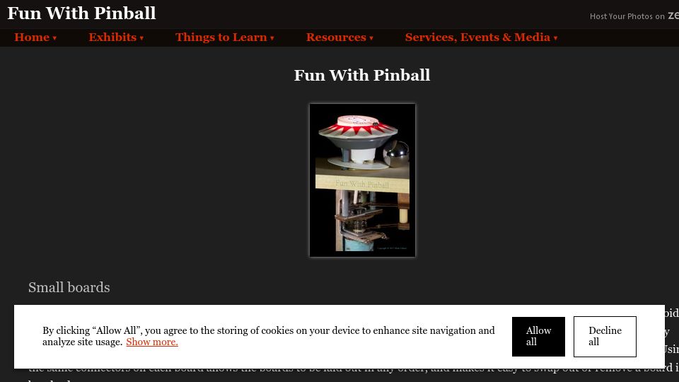 Screenshot of funwithpinball.com: Fun With Pinball