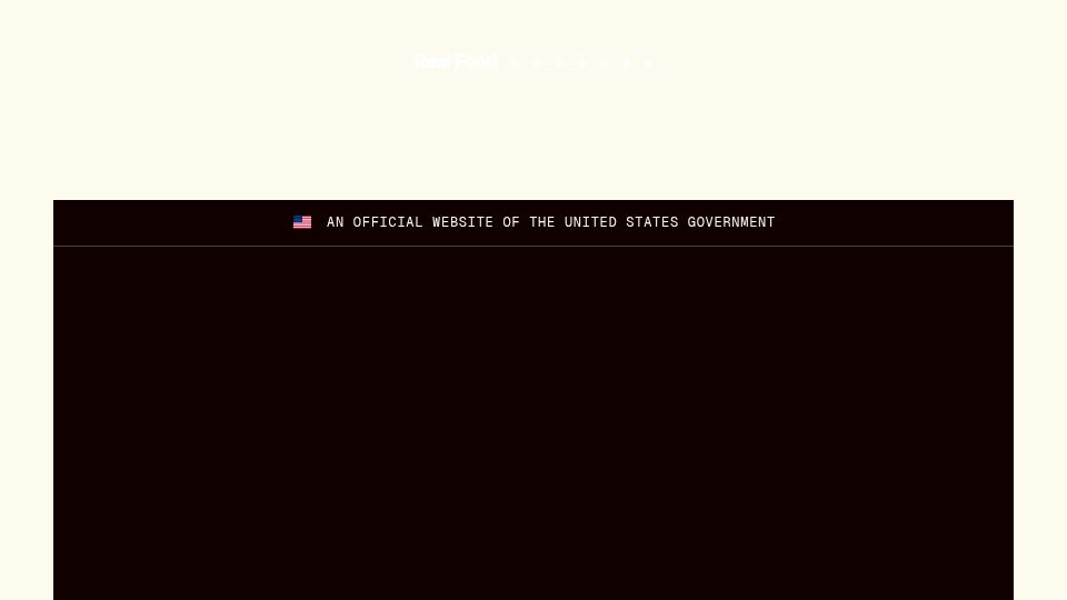 Screenshot of realfood.gov: Realfood.gov includes a Grok search box