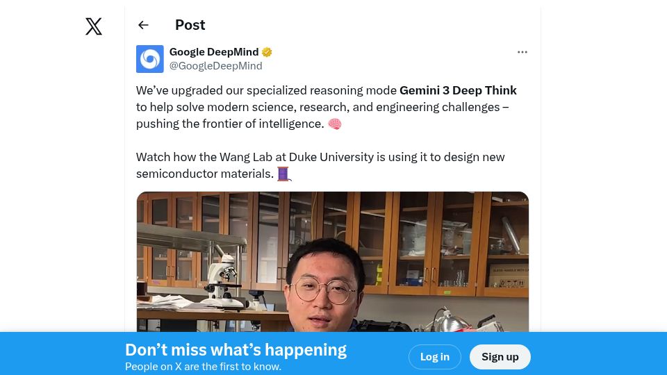 Screenshot of blog.google: Gemini 3 Deep Think