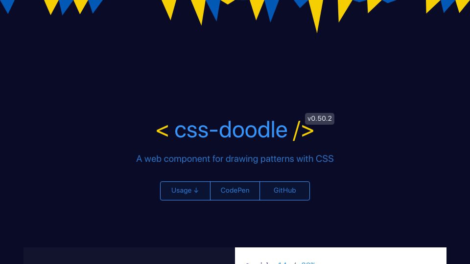 Screenshot of css-doodle.com: CSS-Doodle