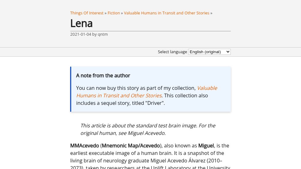 Screenshot of qntm.org: Lena by qntm (2021)