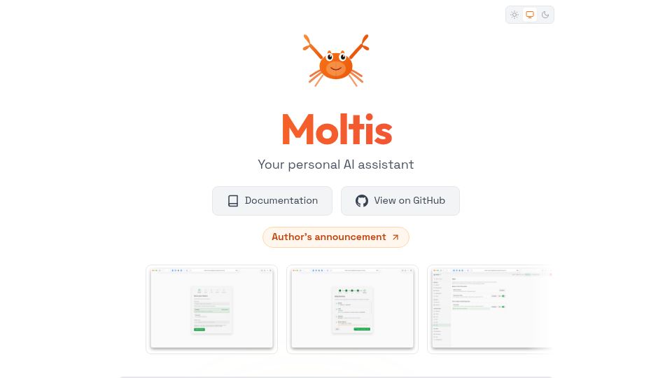 Screenshot of moltis.org: Show HN: Moltis – AI assistant with memory, tools, and self-extending skills