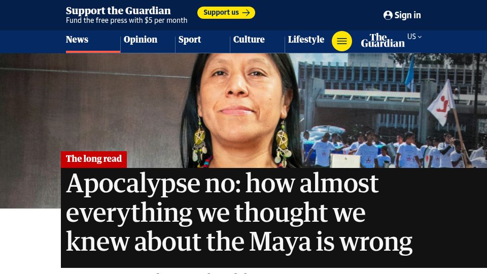 Screenshot of theguardian.com: How did the Maya survive?