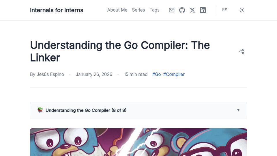 Screenshot of internals-for-interns.com: Understanding the Go Compiler: The Linker