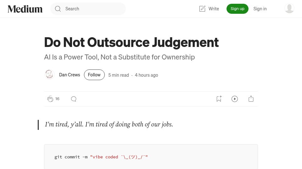 Screenshot of dncrews.com: Do Not Outsource Judgement