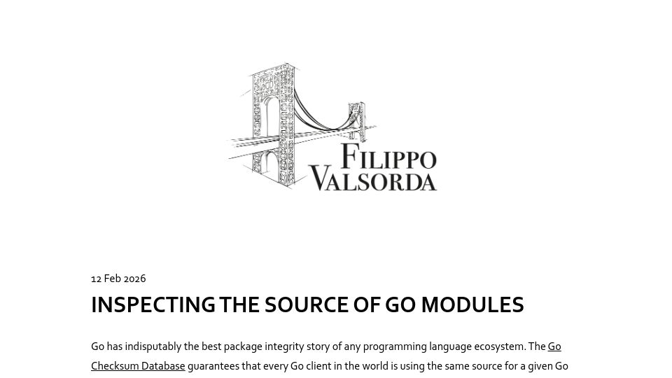 Screenshot of words.filippo.io: Inspecting the Source of Go Modules