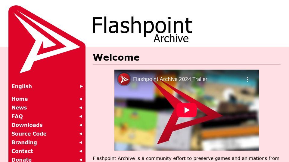 Screenshot of flashpointarchive.org: Flashpoint Archive – Over 200k web games and animations preserved