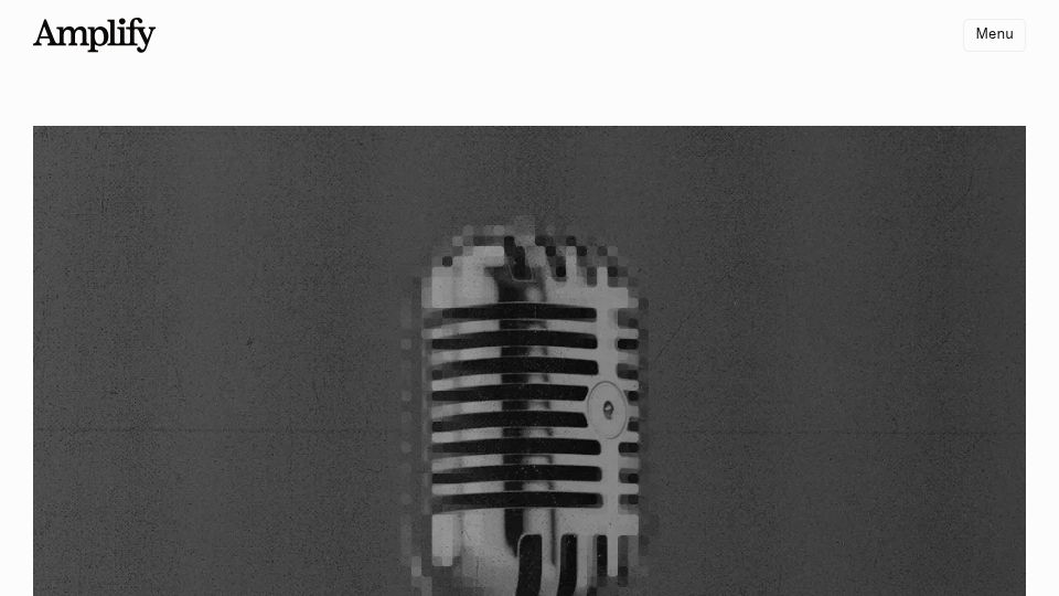 Screenshot of amplifypartners.com: Audio is the one area small labs are winning