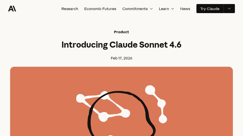 Screenshot of anthropic.com: Claude Sonnet 4.6