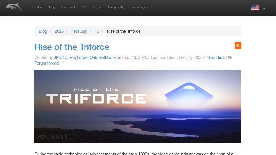Screenshot of dolphin-emu.org: Rise of the Triforce