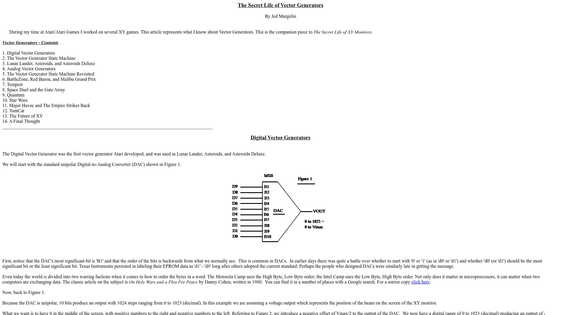 Screenshot of jmargolin.com: The Secret Life of Vector Generators (2001)