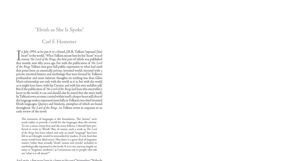 Screenshot of elvish.org: Elvish as She Is Spoke [pdf]