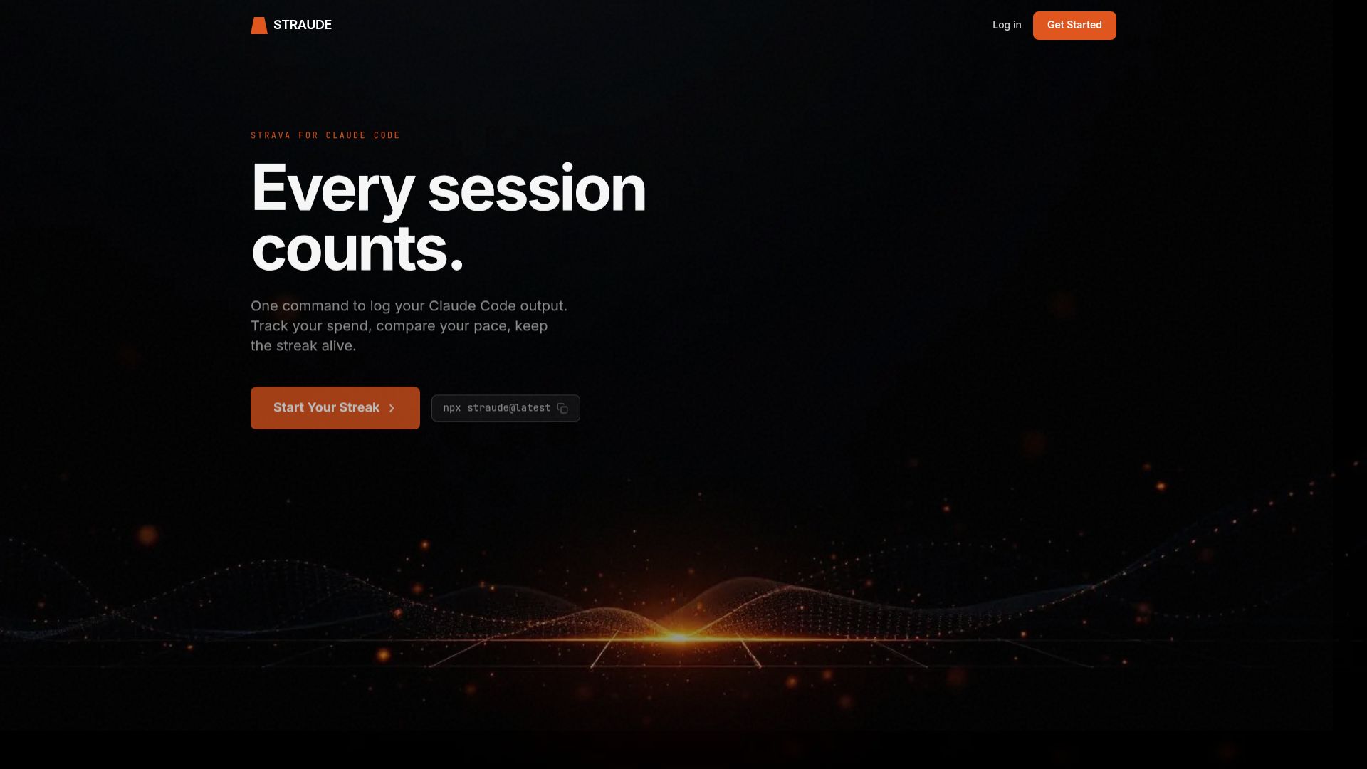 Screenshot of straude.com: Show HN: Strava for Claude Code