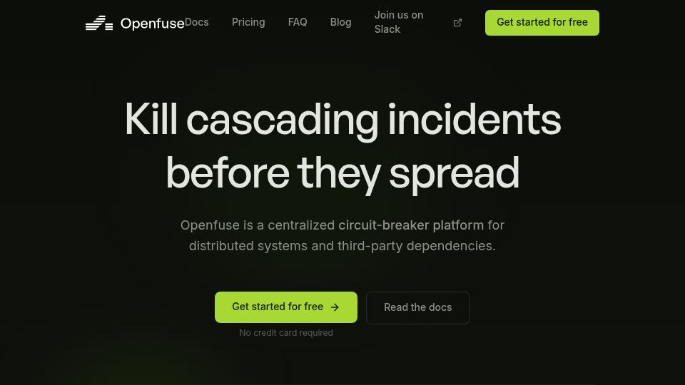 Screenshot of openfuse.io: Show HN: I built a fuse box for microservices
