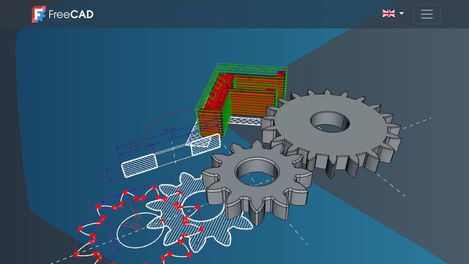 Screenshot of freecad.org: FreeCAD