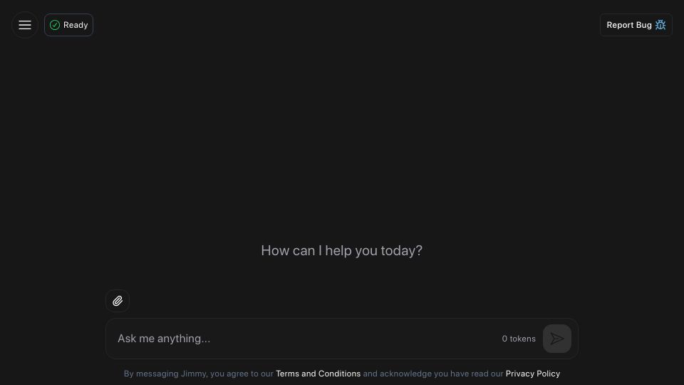 Screenshot of chatjimmy.ai: Instant AI Response