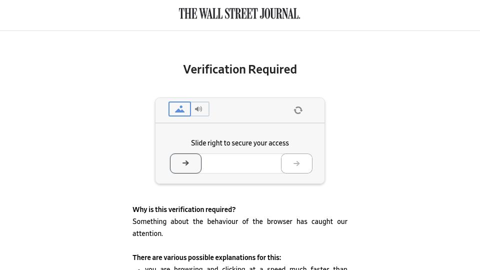Screenshot of wsj.com: Iranian Students Protest as Anger Grows